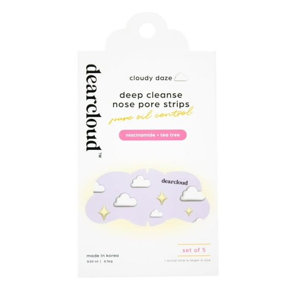 dearcloud Deep Cleanse Nose Pore Strip Oil Control & Clarifying Skincare Korean Skincare Cloudy Daze (5 Pack)