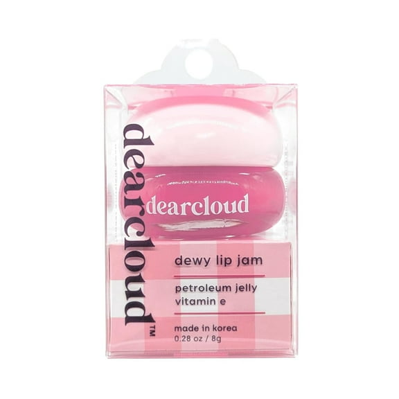 dearcloud Dewy Lip Jam Hydrating Lip Balm & Gloss with Vitamin E, Korean Skincare (Strawberry)