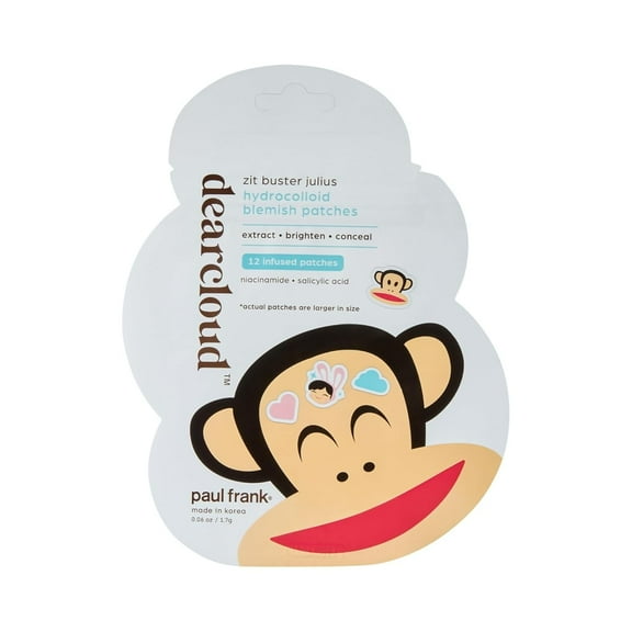Dearcloud Paul Frank Zit Buster Juilus Hydrocolloid Blemish Patches 12 Each
