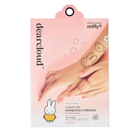 dearcloud x Miffy & Friends Temporary Tattoos - Vegan Ink, 20+ Playful Designs for All Ages