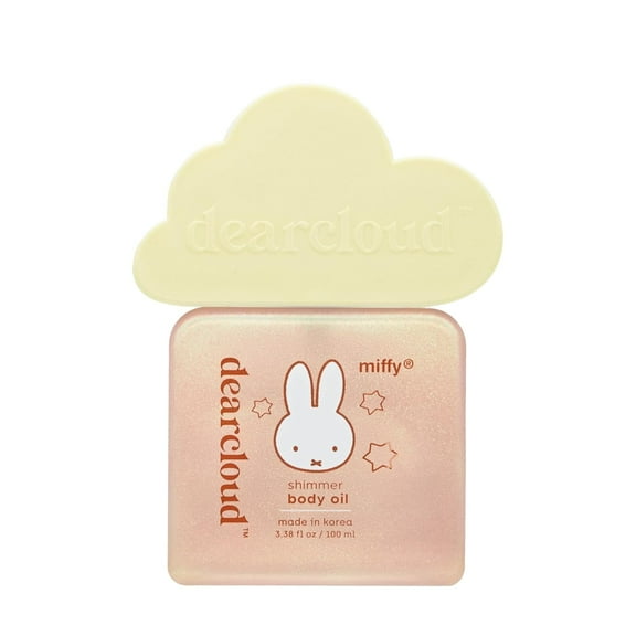 dearcloud x Miffy Shimmer Body Oil  Hydrating Body Oil with Vitamin E & Squalane for a fresh, shimmering glow (3.38 fl oz)