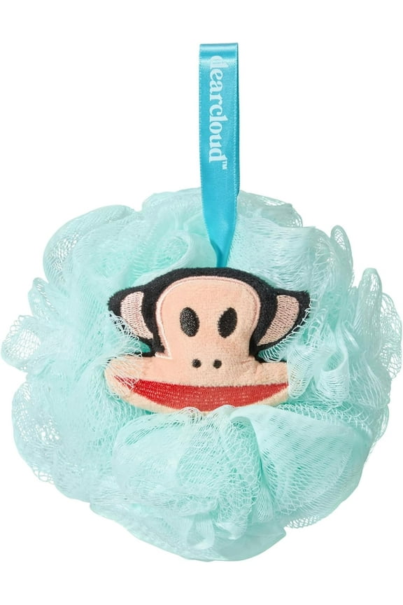 x Paul Frank XL Classic Loofah Exfoliating Body Scrubber for Smooth, Radiant Skin (Aqua)