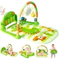 thumbnail image 1 of Baby Play Mat Baby Gym,Funny Play Piano Tummy Time Baby Activity Mat with 5 Infant Sensory Baby Toys, Music and Lights Boy & Girl Gifts for Newborn Baby 0 to 3 6 9 12 Months (Green), 1 of 6