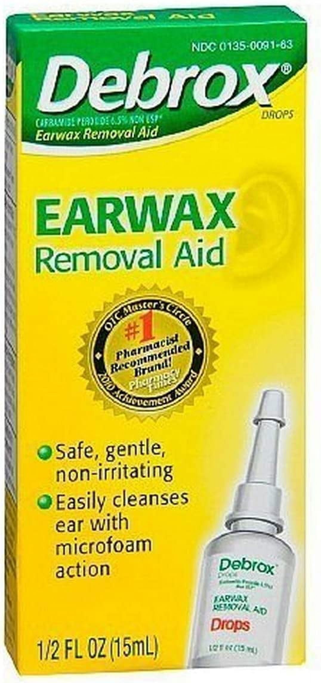 "debrox earwax removal aid drops, 2 count"