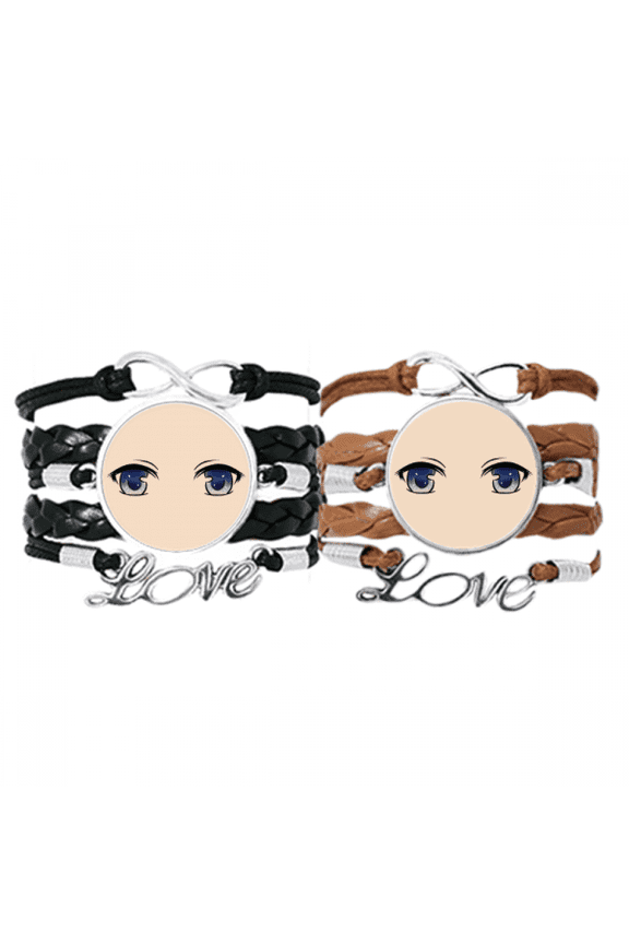 decent stare animation eyes bracelet hand strap leather wristband double set