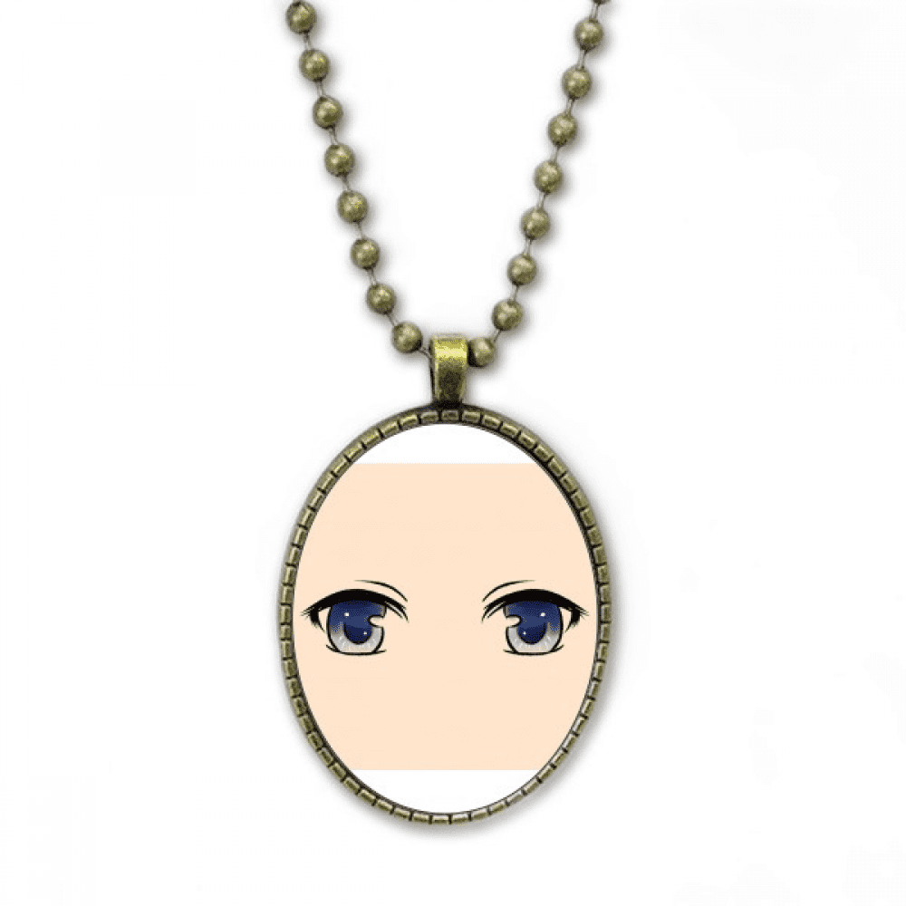decent stare animation eyes necklace vintage chain bead pendant jewelry collection