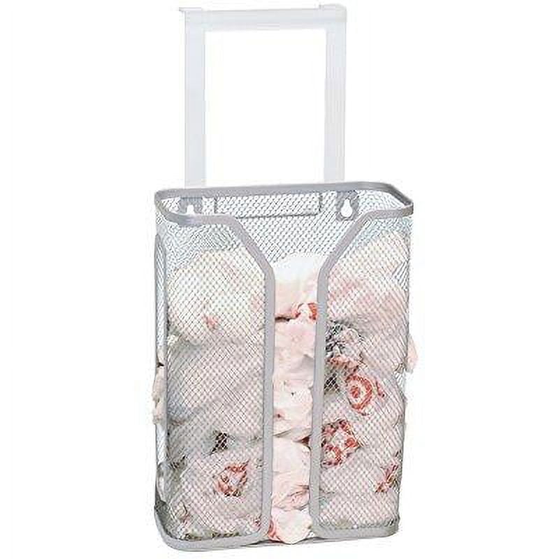 DecoBros Over Door Hanging Plastic Bag Holder, Silver