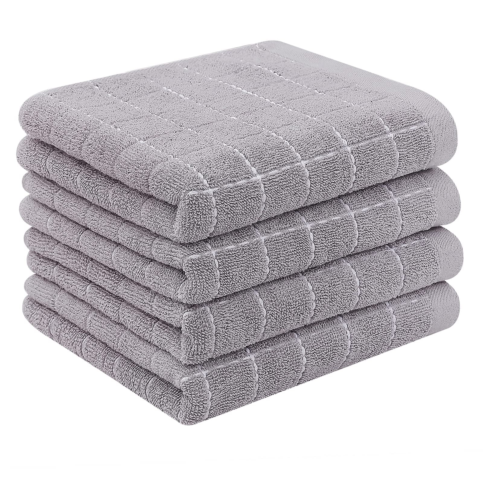 decorUhome 100 Cotton Terry Kitchen Towels, Soft and Super Absorbent