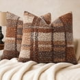 thumbnail image 1 of decorUhome 20x20 Inch Pack of 2 Boho Plaid Textured Pillow Covers for Couch Sofa Bedroom, Farmhouse Neutral Pillowcases for Home Decor, Autumnal, 1 of 9