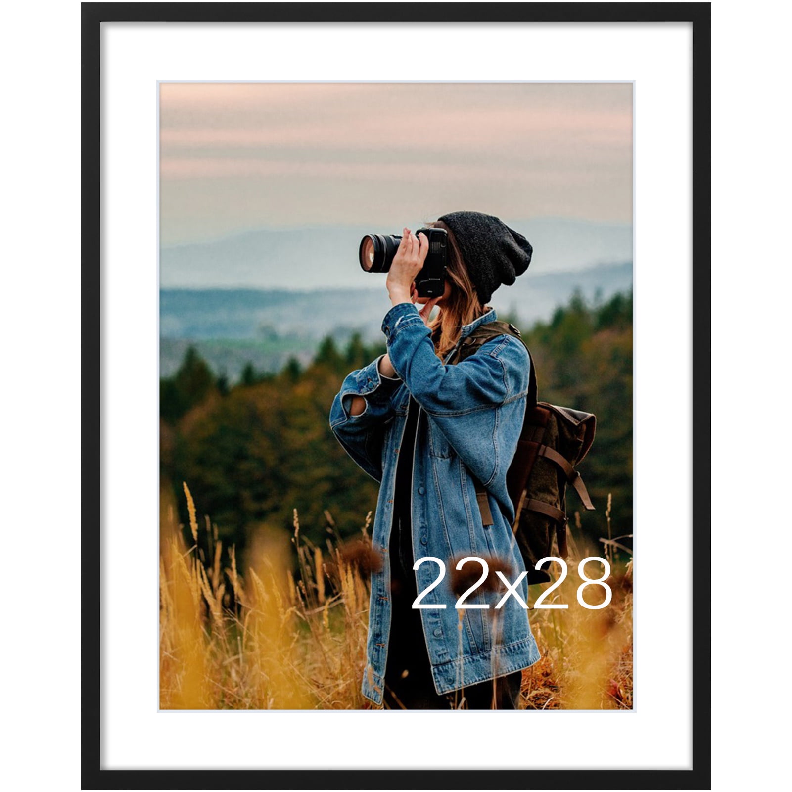 decorUhome 22x28 Picture Frame with Plexiglass - Large Black Poster ...
