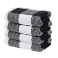 thumbnail image 1 of decorUhome 4-pack 100% Cotton Waffle Weave Kitchen Towels, 13x28 Inches, Super Soft and Absorbent Dish Towels, White & Black, 1 of 8