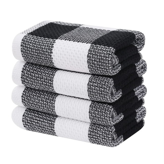 decorUhome 4pack 100 Cotton Waffle Weave Kitchen Towels, 13x28 Inches