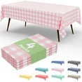 thumbnail image 1 of decorUhome 4Pcs Disposable Tablecloth for Rectangular Table, 54x108 Inch Pink and White Checkered Table cover for Party, Birthday, Picnic, 1 of 8