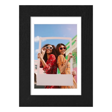 decorUhome 4x6 Matted to 3.5x5 Picture Frame, Photo Frame for Gallery Wall or Tabletop Display, Black