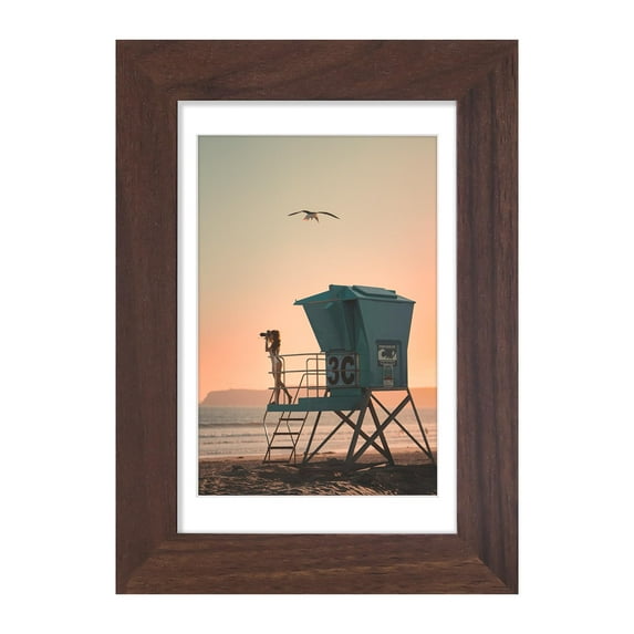 decorUhome 4x6 Matted to 3.5x5 Picture Frame, Photo Frame for Gallery Wall or Tabletop Display,Light Brown