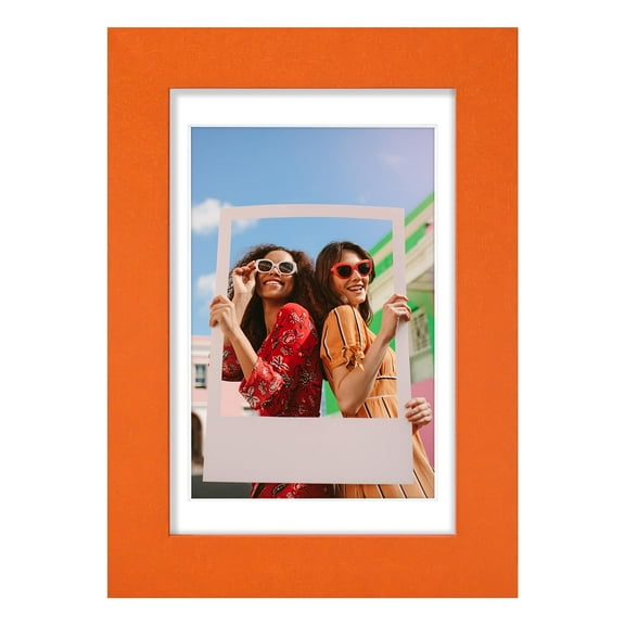 decorUhome 4x6 Matted to 3.5x5 Picture Frame, Photo Frame for Gallery Wall or Tabletop Display, Orange