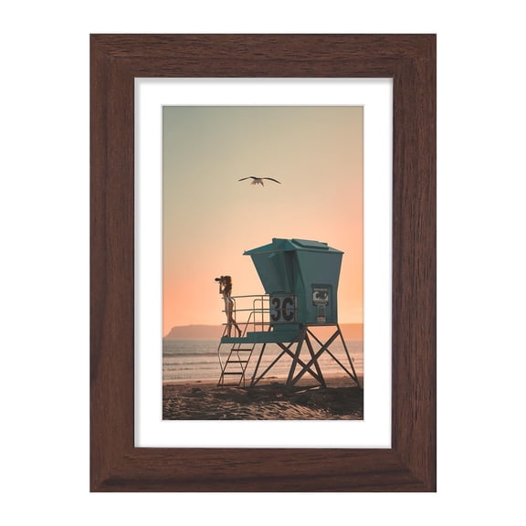 decorUhome 5x7 Matted to 4x6 Picture Frame, Photo Frame for Gallery Wall or Tabletop Display,Light Brown