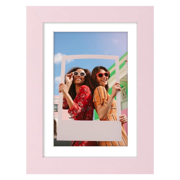 decorUhome 5x7 Matted to 4x6 Picture Frame, Photo Frame for Gallery Wall or Tabletop Display, Pink