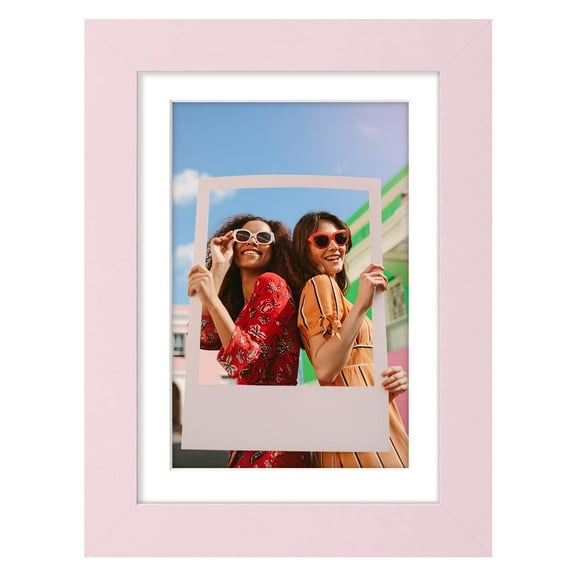 decorUhome 5x7 Matted to 4x6 Picture Frame, Photo Frame for Gallery Wall or Tabletop Display, Pink