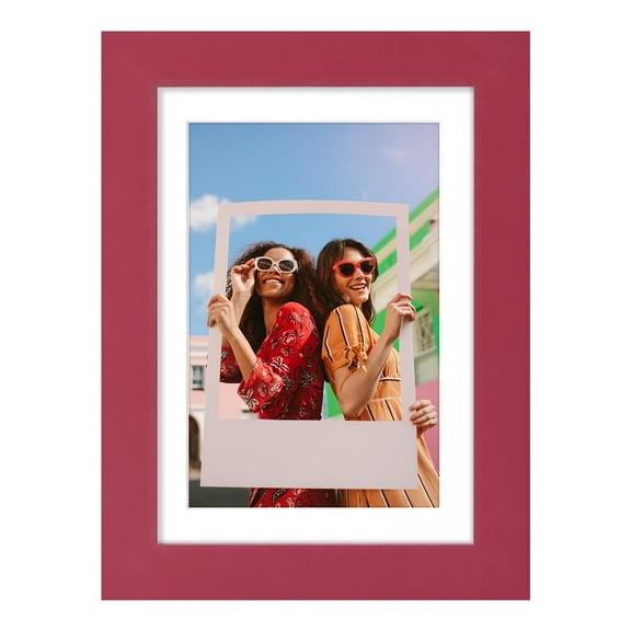 decorUhome 5x7 Matted to 4x6 Picture Frame, Photo Frame for Gallery Wall or Tabletop Display, Red