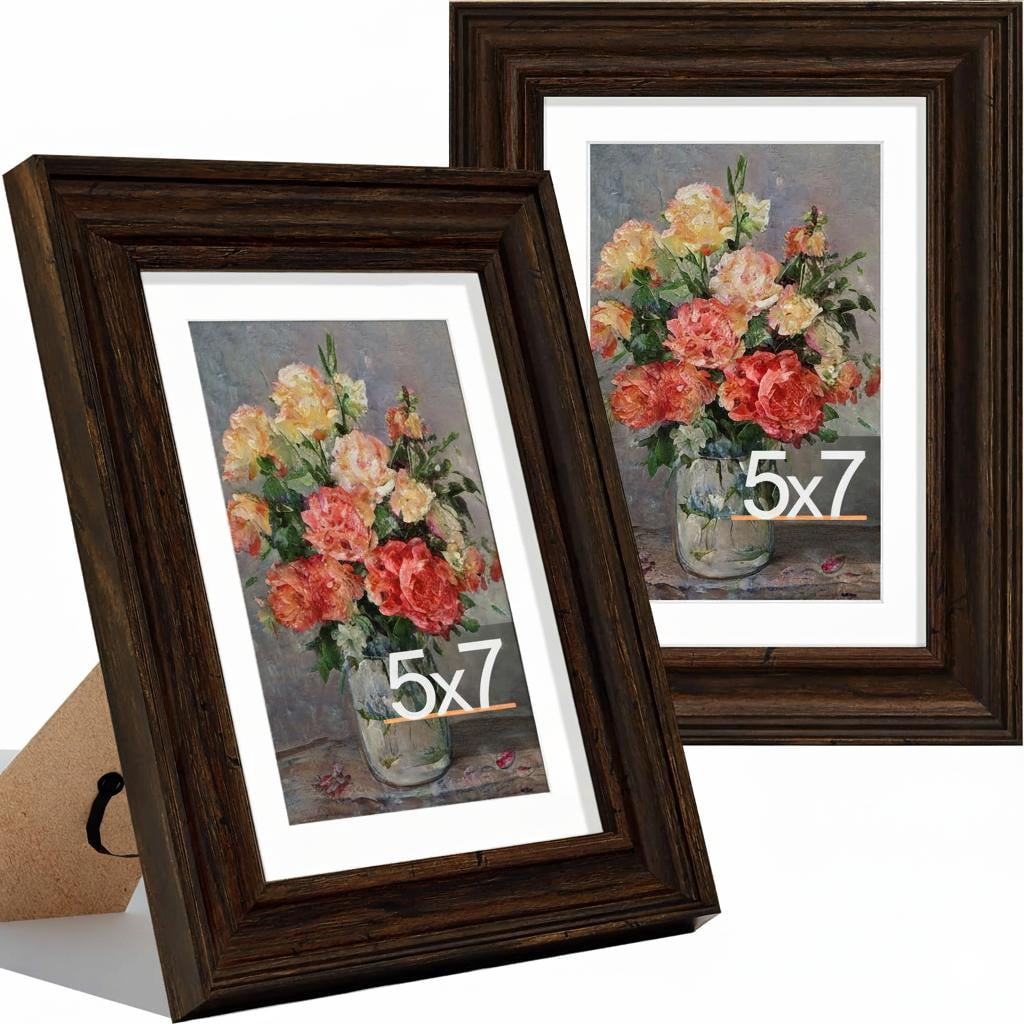 Ecd Frames decorUhome 5x7 Picture Frames Set of 2, Display 4x6 Pictures with Mat ...