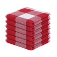 thumbnail image 1 of decorUhome 6-pack 100% Cotton Waffle Weave Kitchen Dish Cloth, 12x12 Inches, Super Soft and Absorbent Dish Towels, Red & White, 1 of 8
