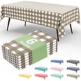 thumbnail image 1 of decorUhome 6Pcs Disposable Tablecloth for Rectangular Table, 54x108 Inch Khaki and White Checkered Table cover for Party, Birthday, Picnic, 1 of 8