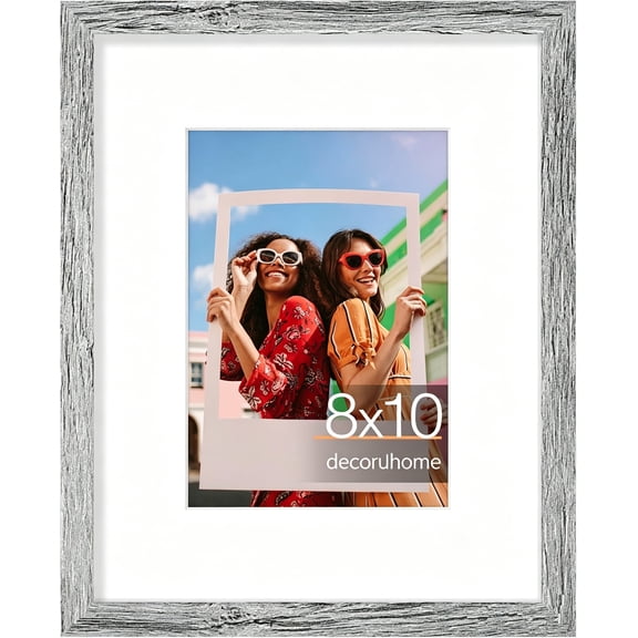 decorUhome 8x10 Matted to 5x7 Picture Frame, Photo Frame for Gallery Wall or Tabletop Display,Grey