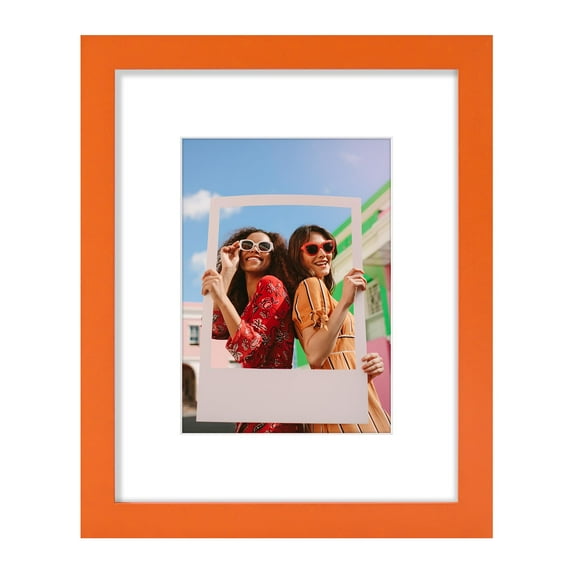 decorUhome 8x10 Matted to 5x7 Picture Frame, Photo Frame for Gallery Wall or Tabletop Display, Orange