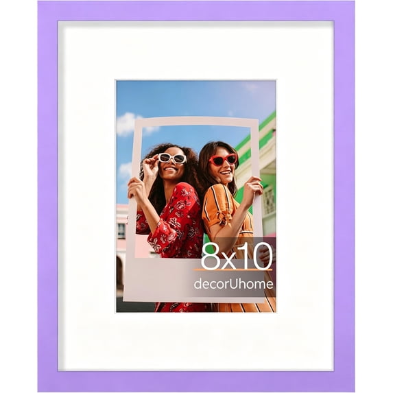 decorUhome 8x10 Matted to 5x7 Picture Frame, Photo Frame for Gallery Wall or Tabletop Display,Purple