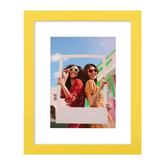 decorUhome 8x10 Matted to 5x7 Picture Frame, Photo Frame for Gallery Wall or Tabletop Display, Yellow