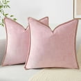 thumbnail image 1 of decorUhome Chenille Throw Pillow Covers 22x22 Set of 2, Soft Farmhouse Decorative Pillow Covers, Blush Pink(Pillow Cover Only, No Inserts Included), 1 of 10