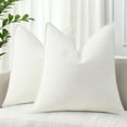 thumbnail image 1 of decorUhome Couch Throw Pillow Covers 16x16 Set of 2, Decorative Soft Neutral Chenille Pillow Covers, Cream White, 1 of 10