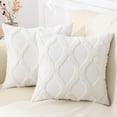 thumbnail image 1 of decorUhome Decorative Throw Pillow Covers 20x20 Set of 2, Soft Plush Faux Fur Wool Pillow Covers for Couch, Cream White, 1 of 10