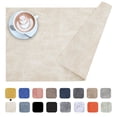 thumbnail image 1 of decorUhome Faux Leather Placemats Set of 6, Waterproof Wipeable Heat Resistant PU Table Mats for Dining, Beige, 11.8" x 17", 1 of 11