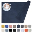 thumbnail image 1 of decorUhome Faux Leather Placemats Set of 6, Waterproof Wipeable Heat Resistant PU Table Mats for Dining, Navy Blue, 11.8" x 17", 1 of 11