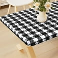 thumbnail image 1 of decorUhome Fitted Tablecloth for Rectangular Tables, Waterproof Elastic Table Cloths, Flannel Backed Vinyl Table Cover for Indoor and Outdoor(30"x72", Black), 1 of 8