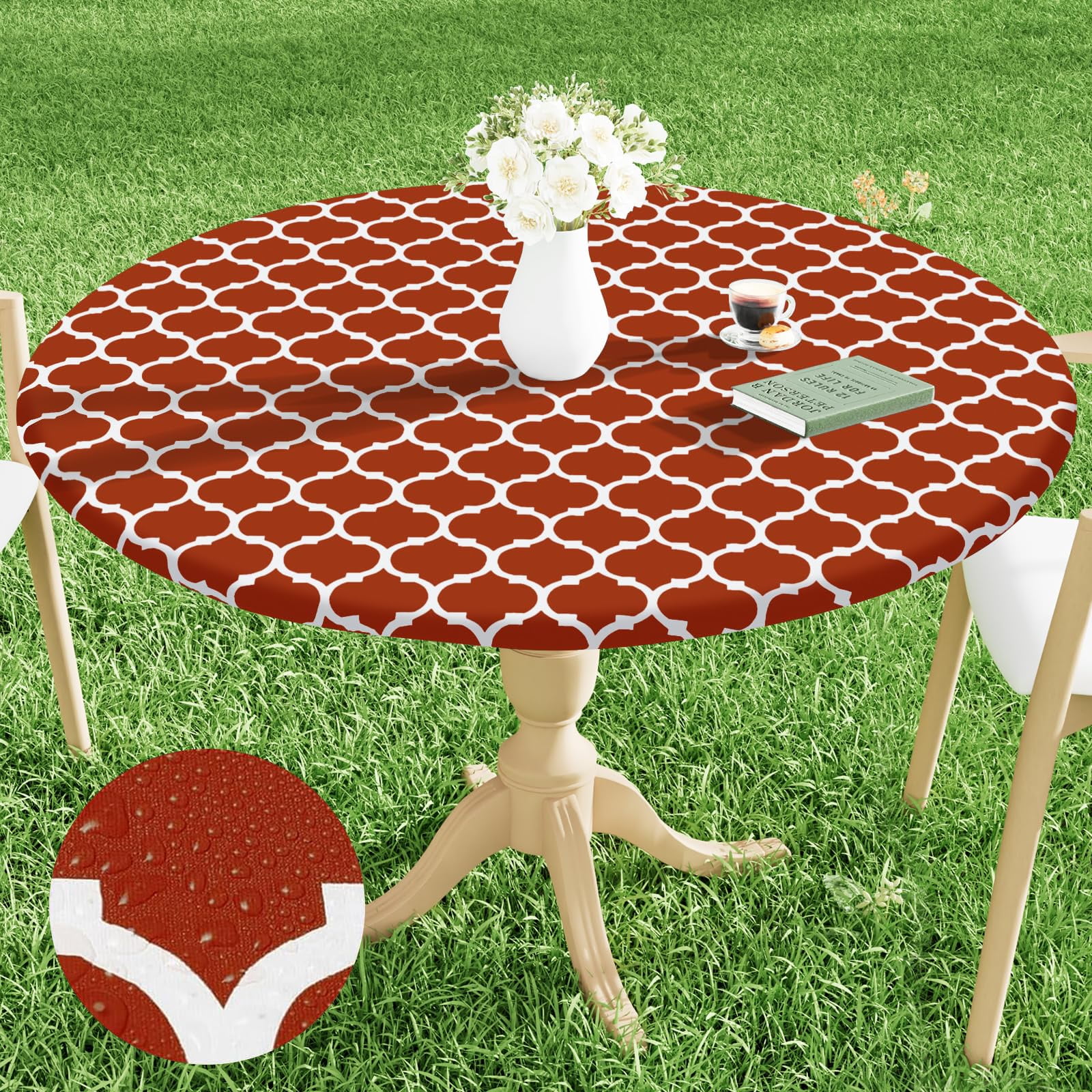 decorUhome Fitted Vinyl Tablecloth Round 43