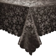 decorUhome Heavy Duty Vinyl Tablecloth, Waterproof Rectangle Table Cloth, Wipeable Floral Dining Table Cover, Coffee, 60" x 102"