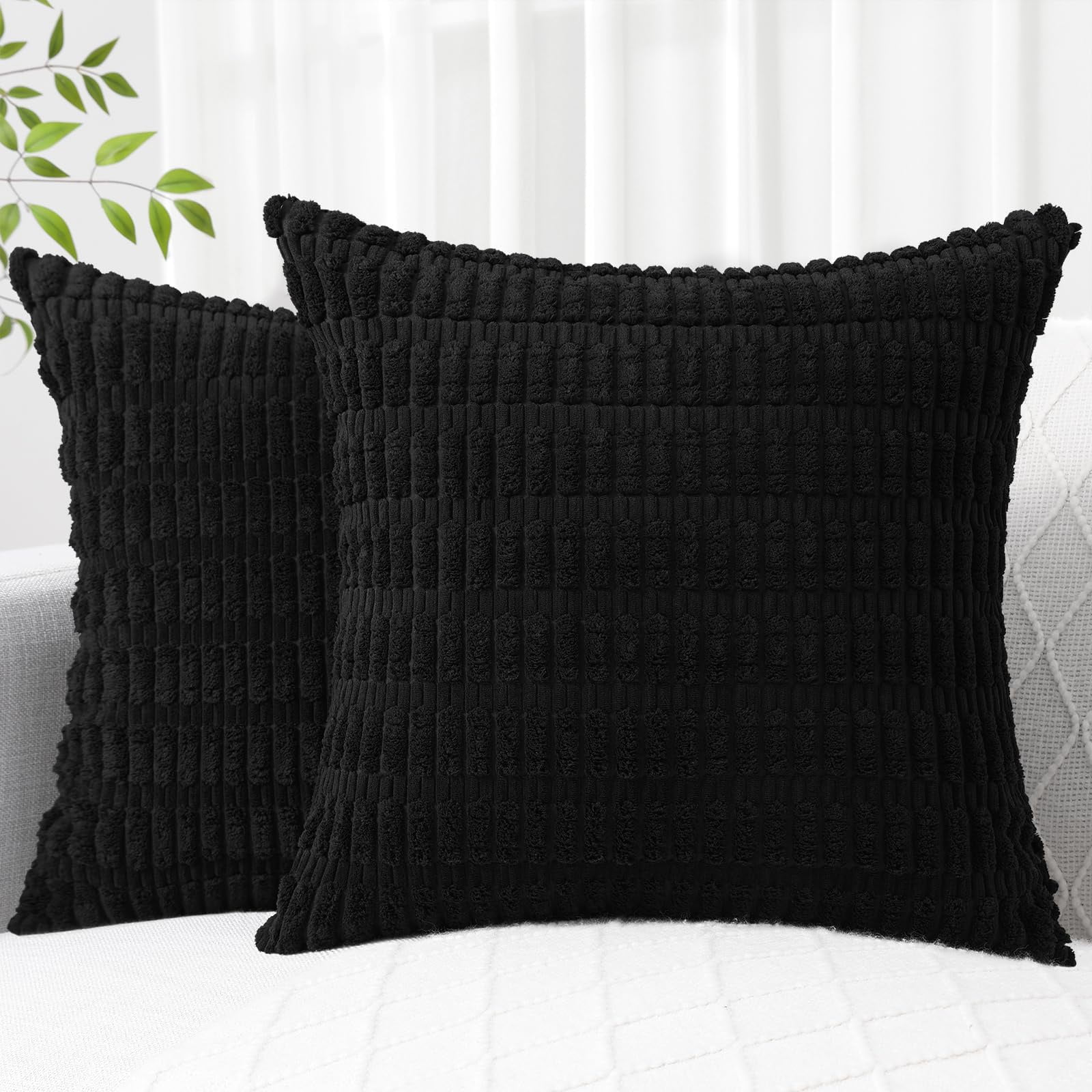 decorUhome Pack of 2 Decorative Throw Pillow Covers 24x24, Soft ...
