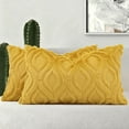 thumbnail image 1 of decorUhome Pack of 2 Throw Pillow Covers 12x20, Soft Plush Faux Wool Couch Pillow Covers, Mustard Yellow (Pillow Cover Only, No Inserts Included), 1 of 10