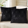 thumbnail image 1 of decorUhome Pack of 2 Throw Pillow Covers 16x16, Soft Plush Faux Wool Couch Pillow Covers, Black (Pillow Cover Only, No Inserts Included), 1 of 7