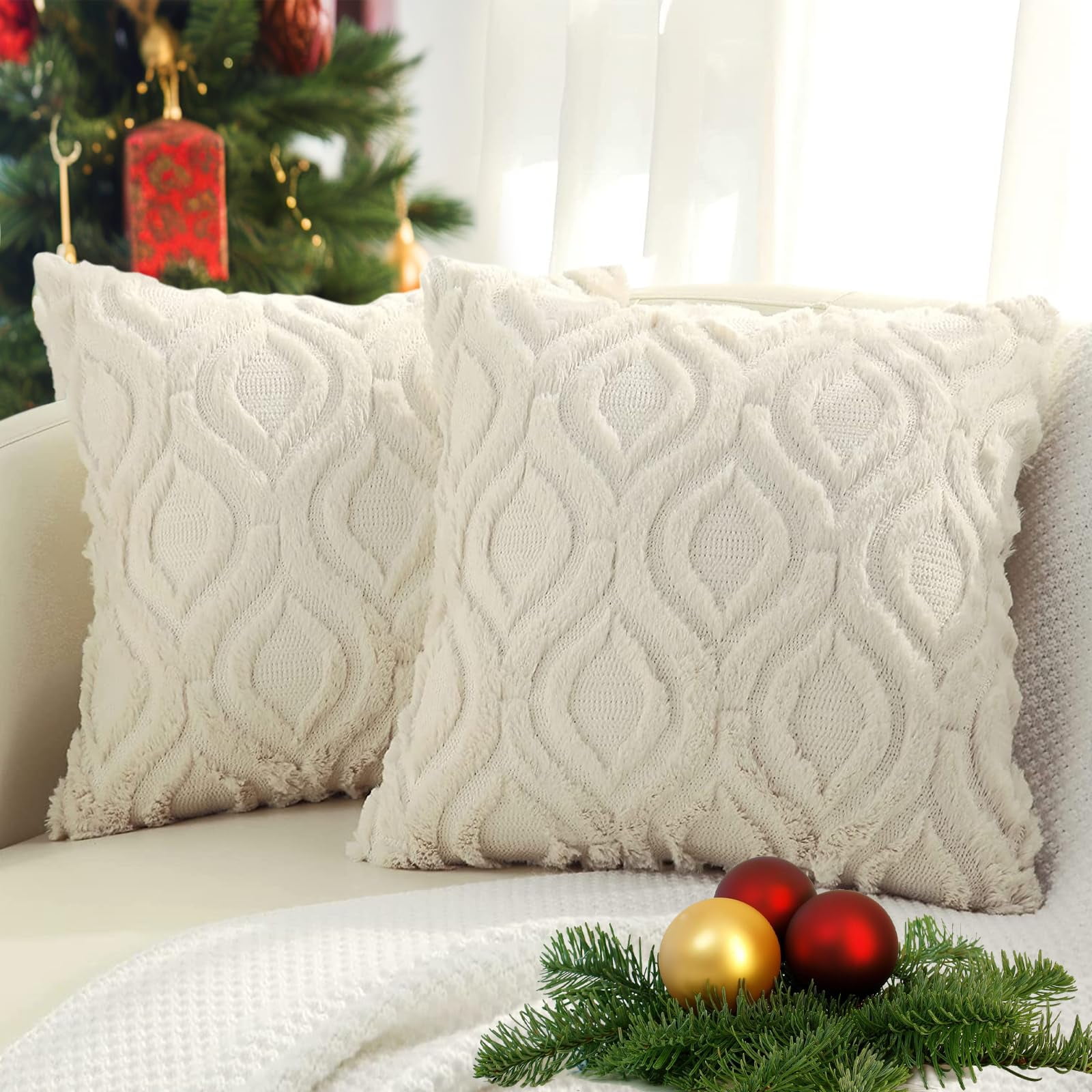 Lux Decor Collection Throw Pillow Inserts 18x18 for Couch, Sofa