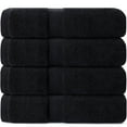thumbnail image 1 of decorUhome Pack of 4 Bath Towels 27 x 55 Inches, 100% Cotton, Quicker to Dry, Lightweight and Absorbent, Perfect for Bathroom, Black, 1 of 8