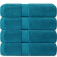 thumbnail image 1 of decorUhome Pack of 4 Bath Towels 27 x 55 Inches, 100% Cotton, Quicker to Dry, Lightweight and Absorbent, Perfect for Bathroom, Turquoise, 1 of 8