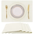 thumbnail image 1 of decorUhome Placemats Set of 4 - Cotton Linen Blend Washable Heat Resistant Dining Table Mats, Cream, 13" x 19", 1 of 7