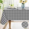 thumbnail image 1 of decorUhome Plaid Plastic Tablecloth for Rectangle Table, Waterproof Vinyl Table Cloth, Wipeable Indoor and Outdoor Table Cover, 52" x 70", Grey, 1 of 7