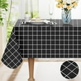 thumbnail image 1 of decorUhome Plaid Plastic Tablecloth for Rectangle Table, Waterproof Vinyl Table Cloth, Wipeable Indoor and Outdoor Table Cover, 60" x 120", Black, 1 of 7