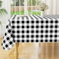 thumbnail image 1 of decorUhome Rectangle Tablecloth, Waterproof Vinyl Flannel Backed Table Cloth, Buffalo Wipeable Plastic Table Cover for Kitchen and Outdoor, Black and White, 60" x 84", 1 of 8