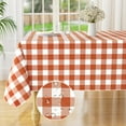 thumbnail image 1 of decorUhome Rectangle Tablecloth, Waterproof Vinyl Flannel Backed Table Cloth, Buffalo Wipeable Plastic Table Cover for Kitchen and Outdoor, Rust and White, 60" x 120", 1 of 7